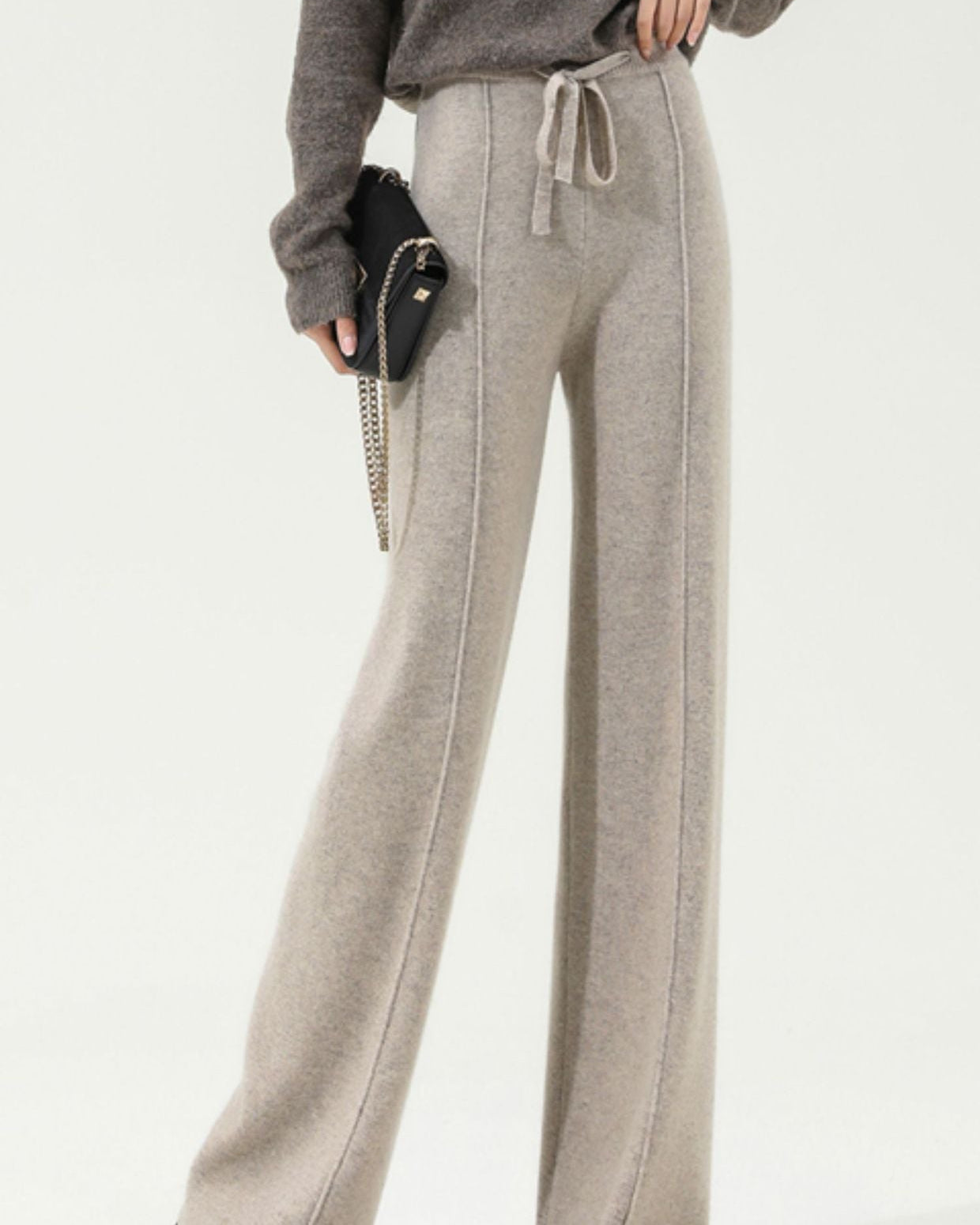 Merino Wool Knitted Wide-Leg Pants