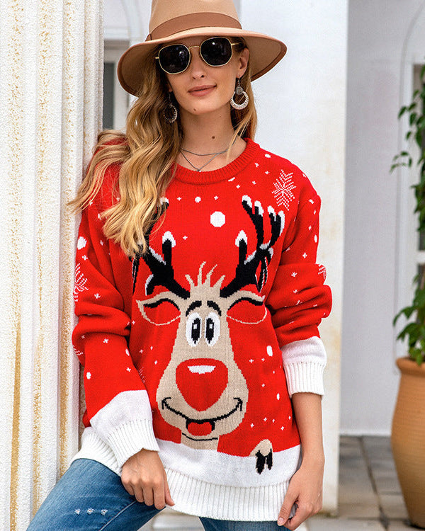 Reindeer Jacquard Knit Sweater