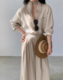 Loose-Fit Linen-Blend Button-Down Shirt