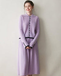 Cashmere Button-Down Knitted Chanel-Style Sweater