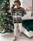 Round Neck Loose Christmas Jacquard Sweater