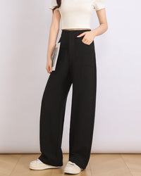 Casual High-Waisted Straight-Leg Pants