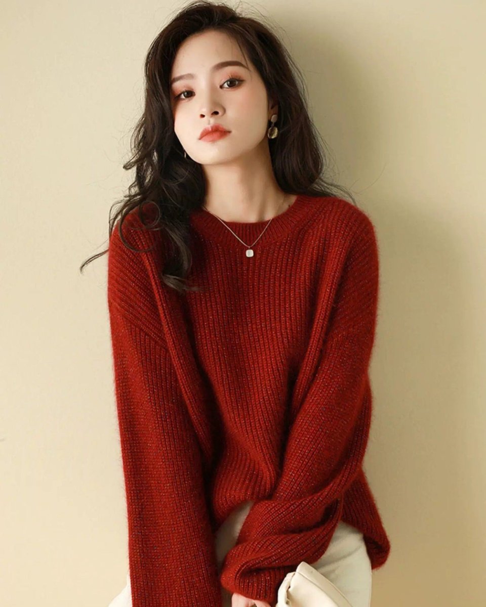 Plus Size Thick Shiny Cashmere Sweater