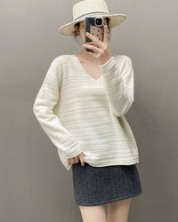 Cashmere V-Neck Loose-Fitting Versatile Sweater