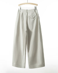 High-Waisted Wide-Leg Casual Trousers