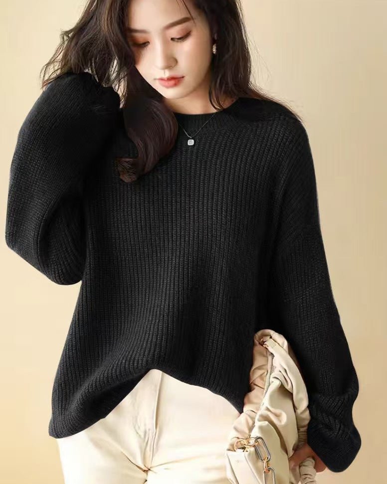 Plus Size Thick Shiny Cashmere Sweater