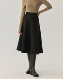 Solid Color Simple Midi Skirt