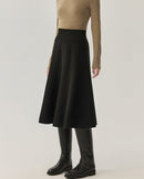Solid Color Simple Midi Skirt