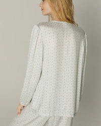 Long-sleeved Shirt & Pants Satin Pajamas Set