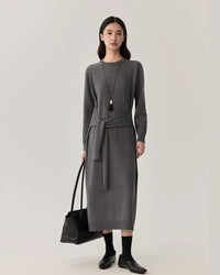 Wool Crew Neck Knit Dress