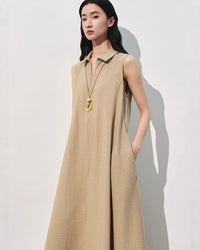 New Loose-Fit Sleeveless Silk Dress