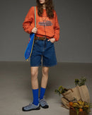 High-Waisted Straight-Leg Denim Shorts