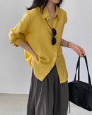 Loose-Fit Linen-Blend Button-Down Shirt