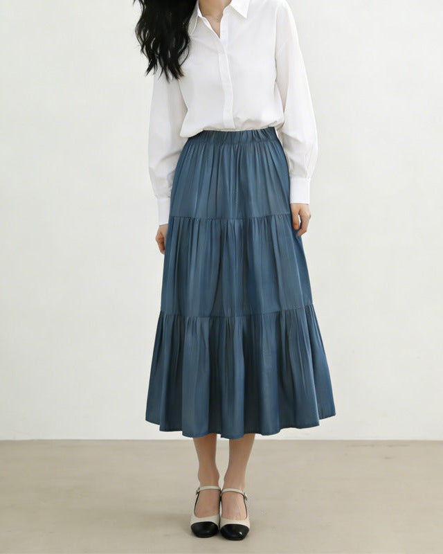 High-Waisted Loose-Fit Slimming A-Line Skirt