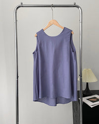 Loose Sleeveless Back-Knotted Vest