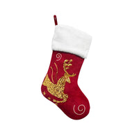 Reindeer Velvet Embroidered Christmas Stockings