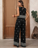 Retro-Style Geometric Print Two-Piece Set