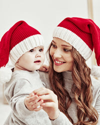 Christmas Mom And Baby Knitted Hat
