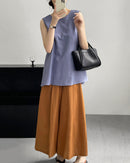 Loose Sleeveless Back-Knotted Vest