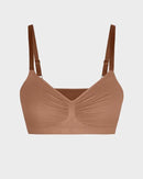 Front-Ruched V-Neck Wireless Bralette