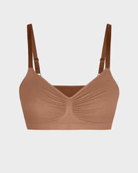 Front-Ruched V-Neck Wireless Bralette