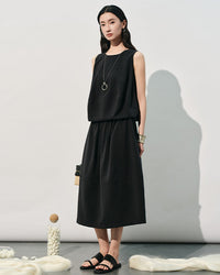 Sleeveless Loose-Fit Crew Neck Tank Top