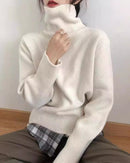 Basic Pullover Style Turtleneck Sweater