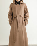 A-Line Pure Wool Belted Trench Coat