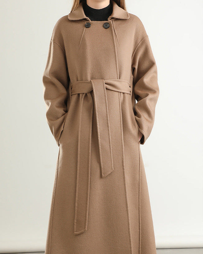 A-Line Pure Wool Belted Trench Coat