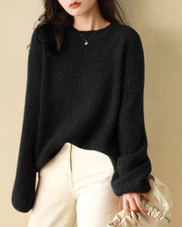 Plus Size Thick Shiny Cashmere Sweater