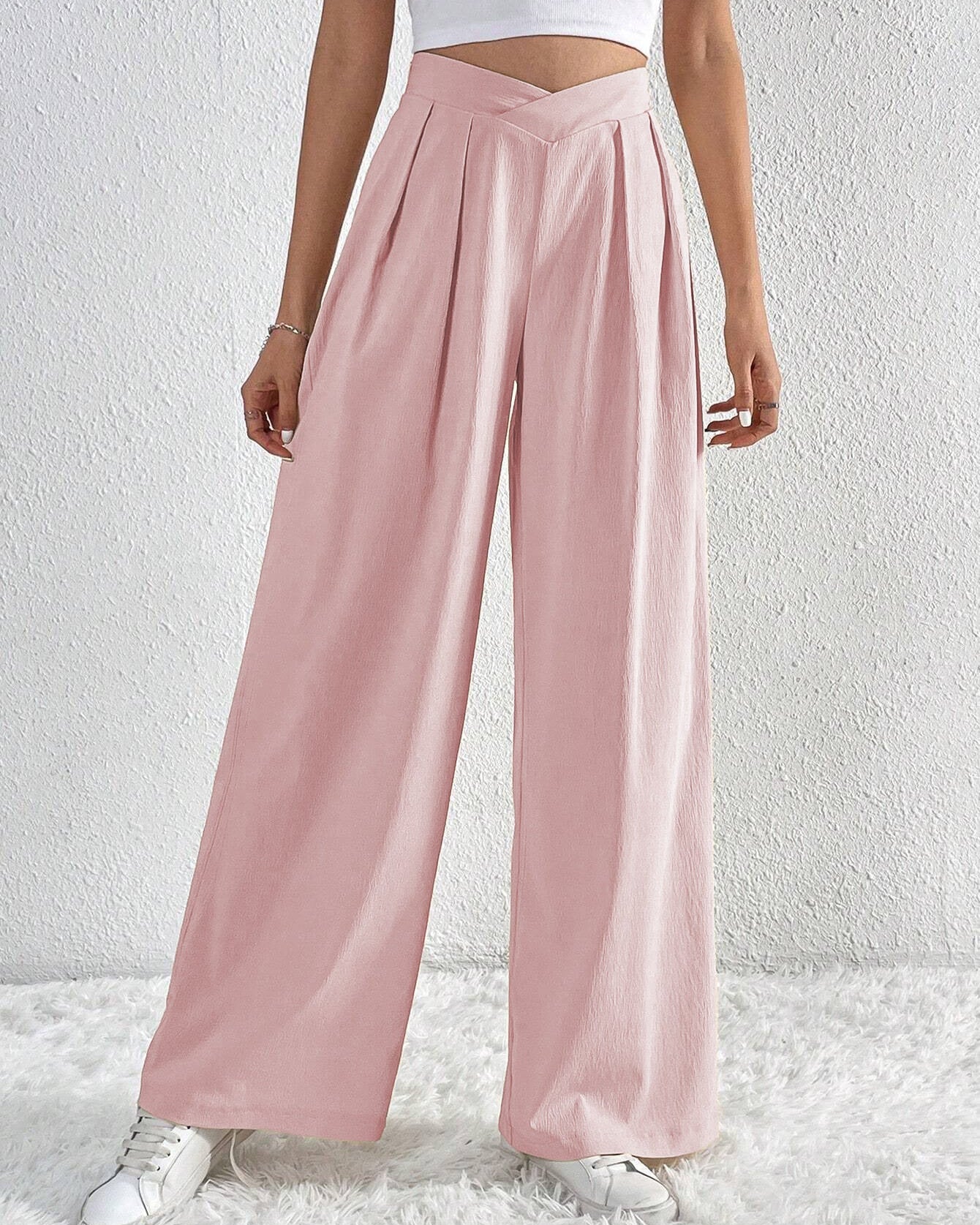 Pleated Casual Loose Wide-Leg Pants