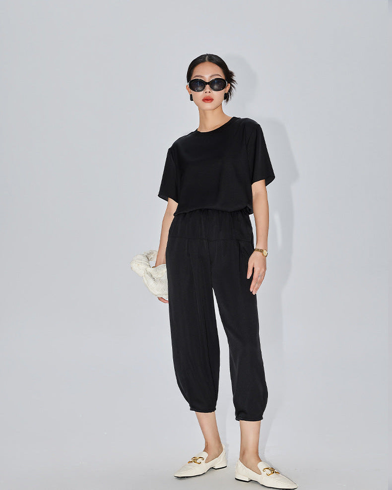Solid Color Loose-Fitting Simple Top