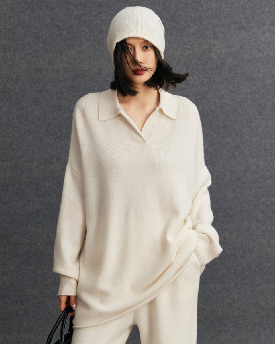 Mid-Length Plus-Size Cashmere Knit Sweater