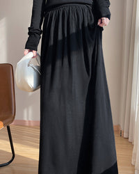 Solid Color Loose Knit Skirt