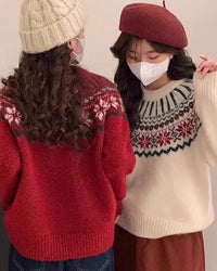 Vintage Jacquard Christmas Soft Sweater