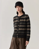 Retro Elegant Sheep Wool Knit Cardigan