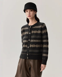 Retro Elegant Sheep Wool Knit Cardigan