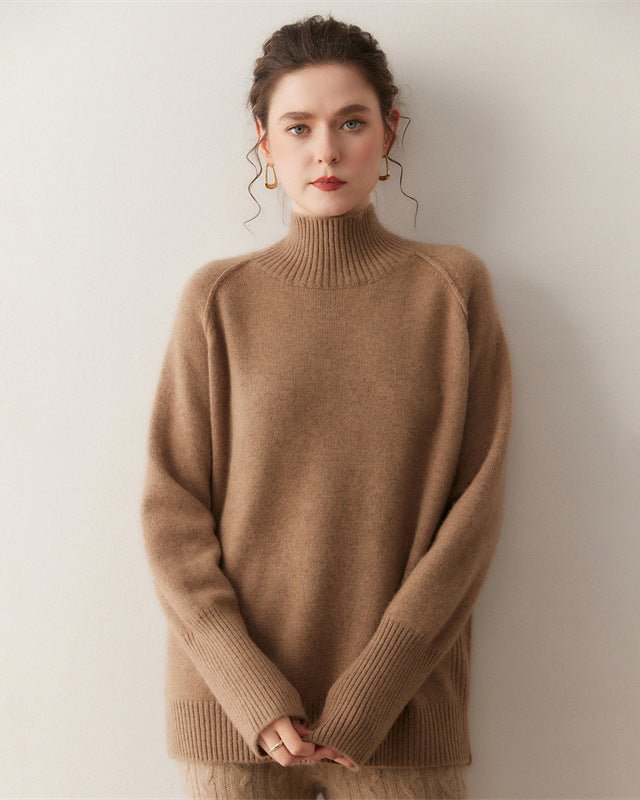 Cashmere Turtleneck Raglan Sleeve Sweater