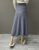 High-Waisted Soft A-Line Cashmere Skirt