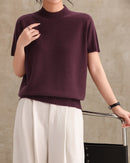 Fashionable Loose Short-Sleeved Knitwear