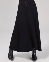 Lace-Up Wool Maxi Dress