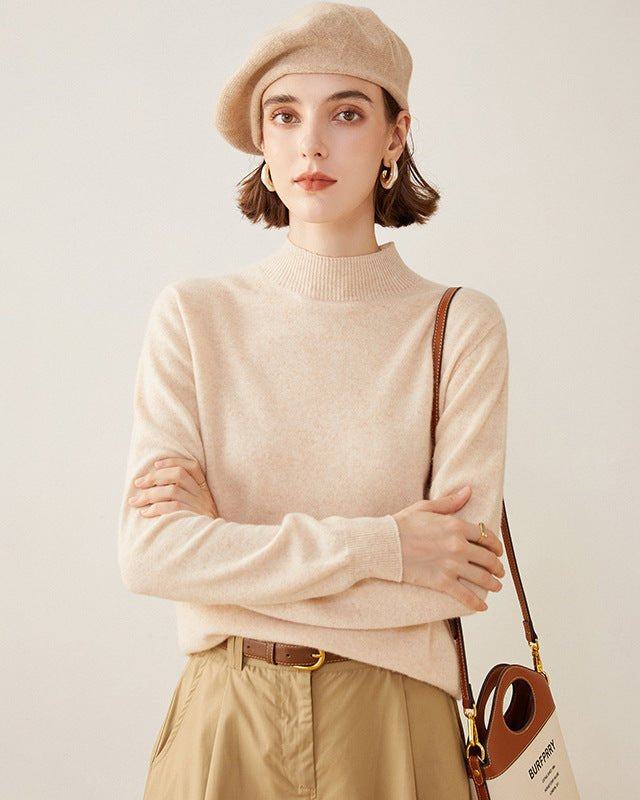 Semi-Turtleneck 100% Cashmere Sweater