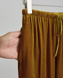 High-Waisted Wide-Leg Silk Velvet Pants