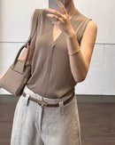 Lightweight V-Neck Sleeveless Knit Vest
