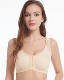 Front-Closure Mesh Wide-Strap Bra