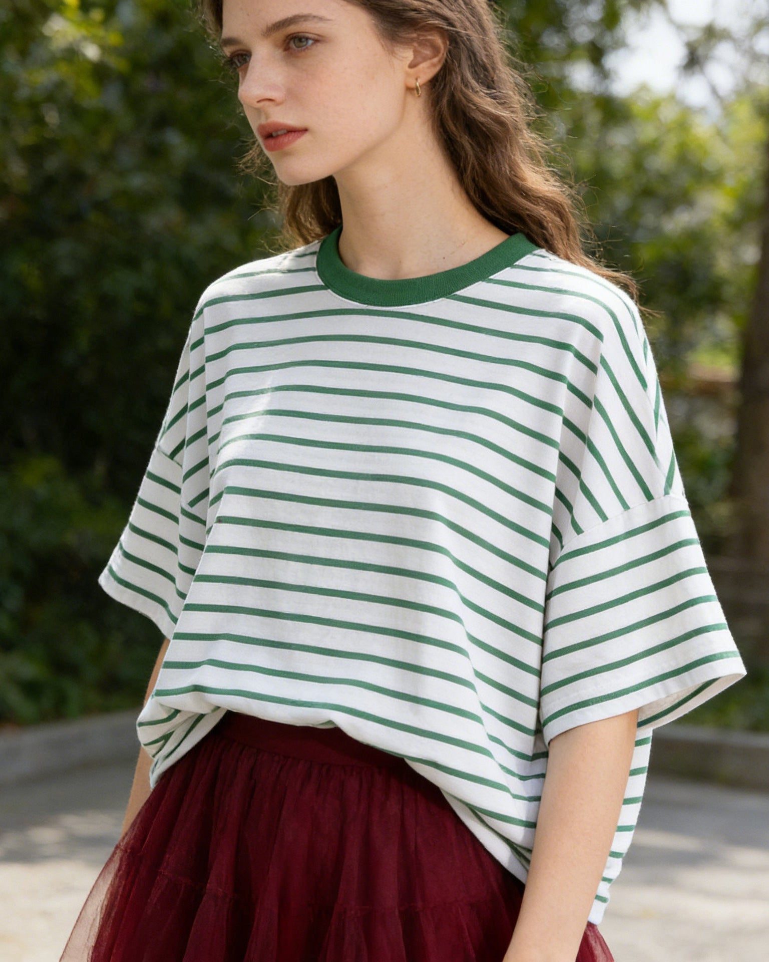Loose-Fit Striped Crew-NeckT-Shirt