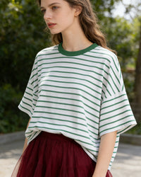Loose-Fit Striped Crew-NeckT-Shirt