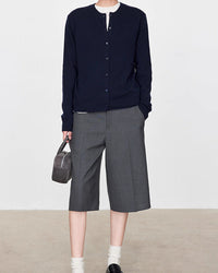 Casual Double-Waisted Five-Quarter Shorts