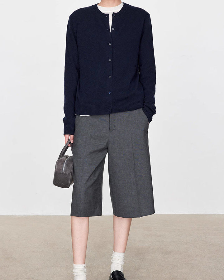 Casual Double-Waisted Five-Quarter Shorts