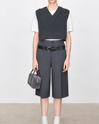 Casual Double-Waisted Five-Quarter Shorts